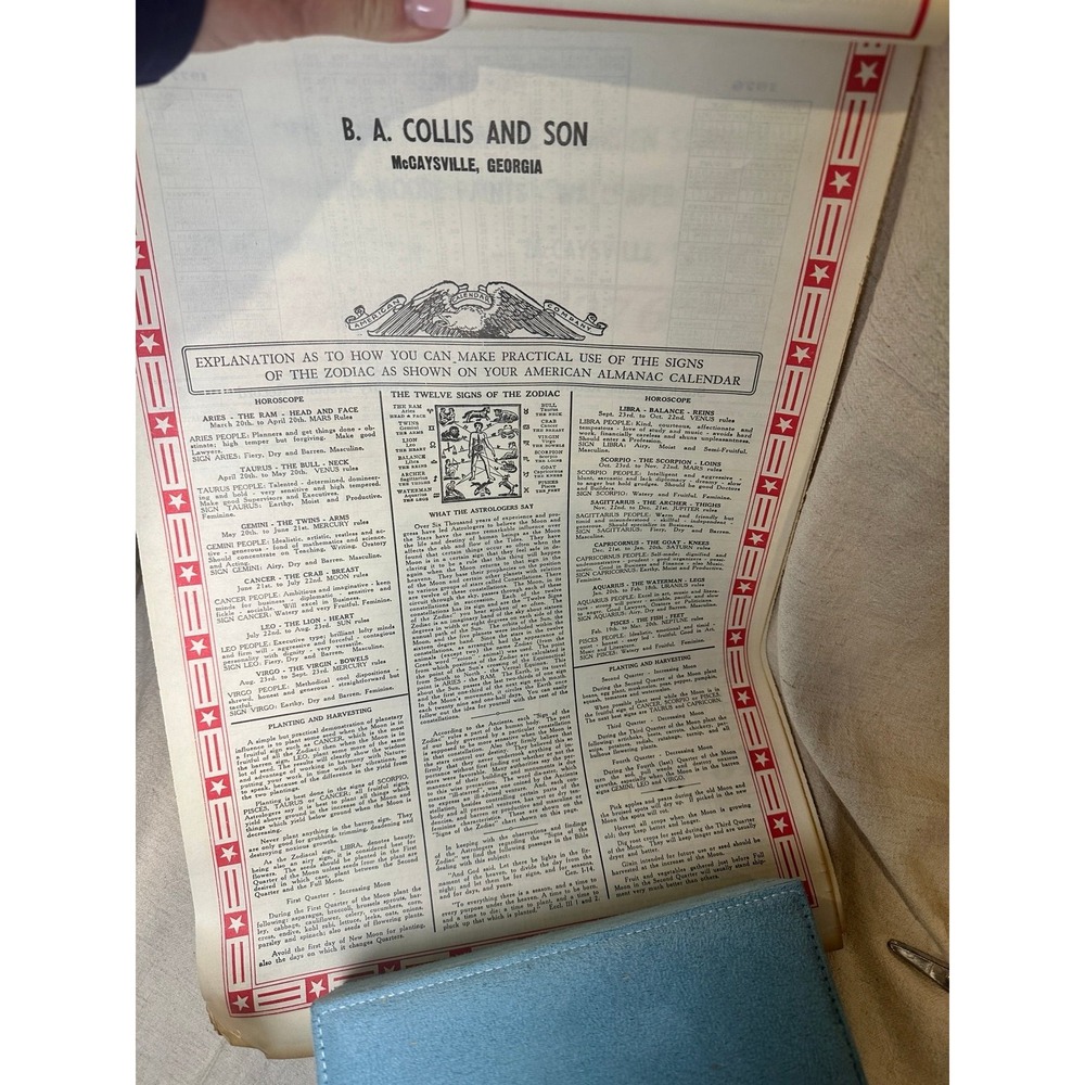 Vintage American Almanac Calendar 1976 Bi-Centennial CottageCore Folk Art Promo